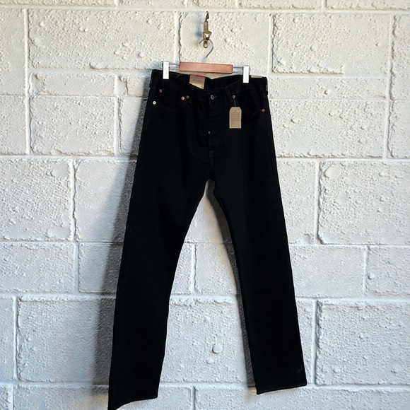 NWT Levi’s 501 Original Fit Men’s Jeans Classic Straight Leg Black Denim 34x34 - Picture 2 of 7